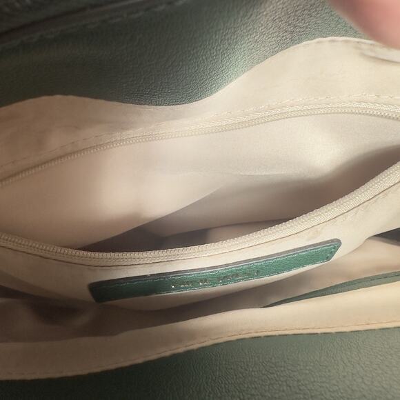 Nine West Green Tote Bag Hand Painted Ladybug Floral Leaf Purse Shoulder Satchel - Picture 9 of 16